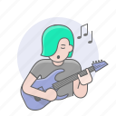 avatars, girl, guitar player, musician, woman