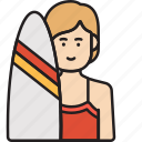 surfer, female