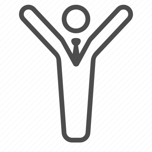 Businessman, election, man, people, politician, raised hand, winner icon - Download on Iconfinder