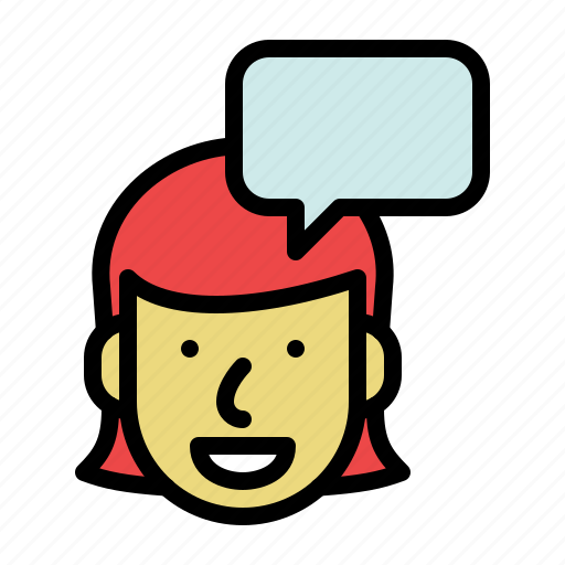 Face, female, people, support, talking, woman icon - Download on Iconfinder