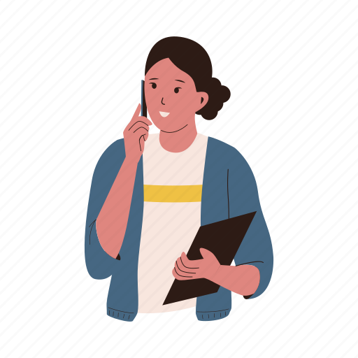 People, call, phone, calling, smartphone, communication, woman illustration - Download on Iconfinder