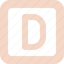 square, letter, d