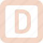 square, letter, d 