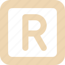 square, letter, r