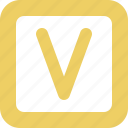 square, letter, v, text, typography, alphabet