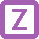 square, letter, z, text, typography, alphabet
