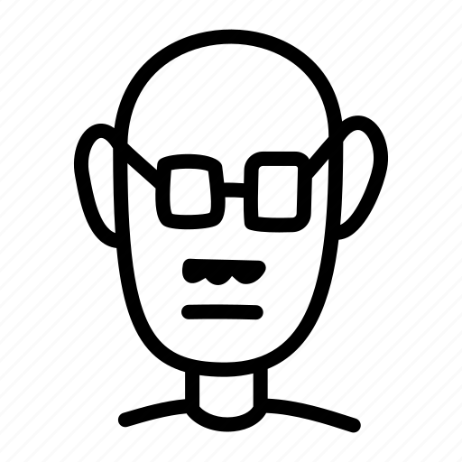 Bald, glasses, mustache, persona icon - Download on Iconfinder