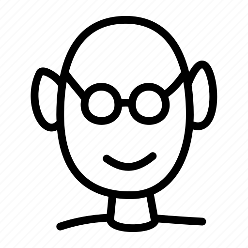 Bald, glasses, nerd, smile icon - Download on Iconfinder