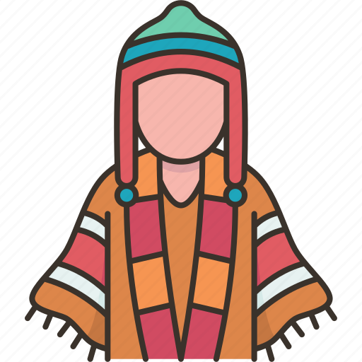 Peruvian, male, poncho, clothes, ethnic icon - Download on Iconfinder