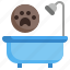 bath, pet, dog, bathtub, bathroom 
