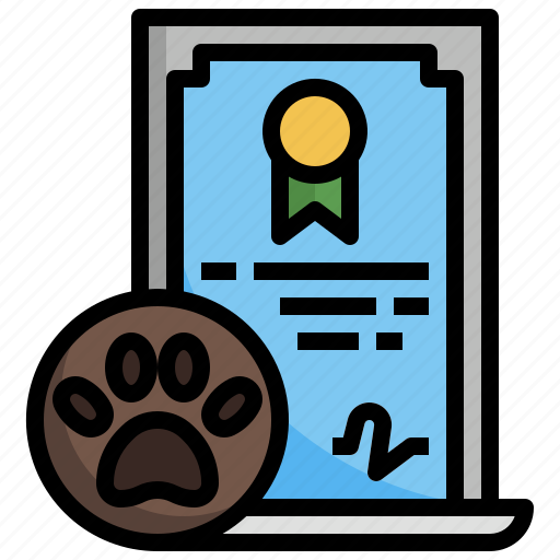Certificate, pet, license, vet, commerce, shopping, shop icon - Download on Iconfinder