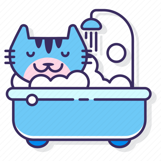 Bath, bathroom, cat, shower icon - Download on Iconfinder