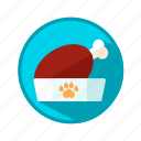 bowl, dog, food, meat, puppy