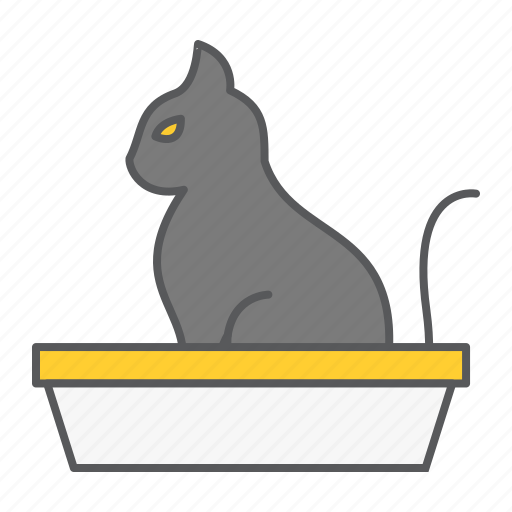 Cat, pet, tray, sandbox, sit, litter, toilet icon - Download on Iconfinder