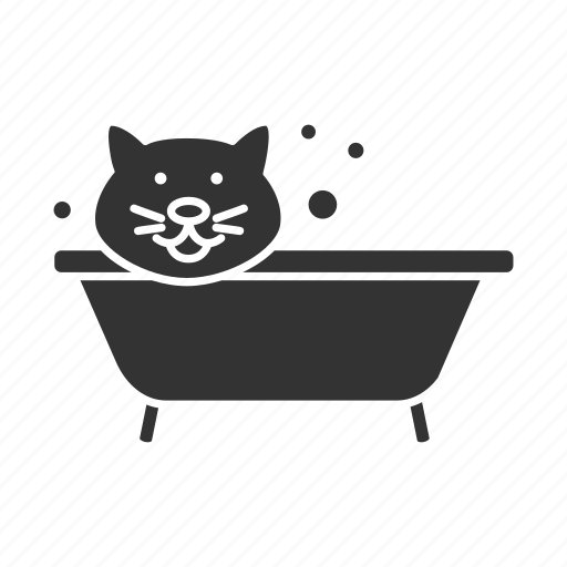 Bath, bathing, bathtub, cat, grooming, pet, wash icon - Download on Iconfinder