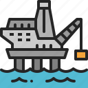 oil, platform, offshore, rig, drilling, ocean, building