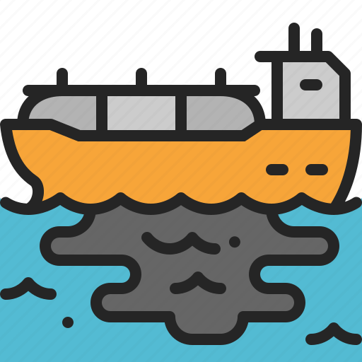 Oil, spill, leak, water, pollution, disaster, ship icon - Download on Iconfinder