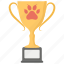 achievement, cup, dog prize cup, dog trophy, pet award 
