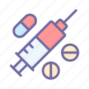 medicine, pharmacy, syringe, pill