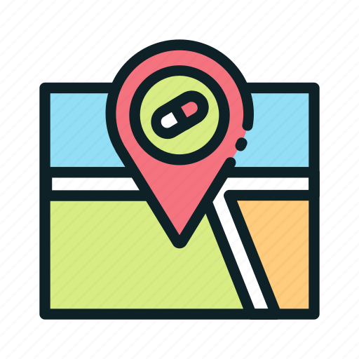 Clinic, gps, hospital, location, map, pharmacy icon - Download on Iconfinder