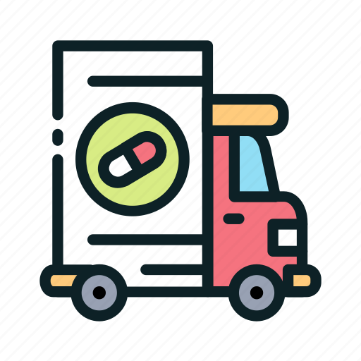 Medicine, pharmacy, tool, transportation, truck icon - Download on Iconfinder