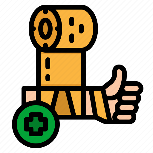 Bandage, gauze, hand, healthcare, wound icon - Download on Iconfinder