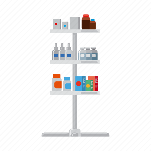 Drug, equipment, medicine, pharmacy, rack icon - Download on Iconfinder