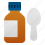 bottle, health, hospital, medicine, pharmacy, spoon, syrup 