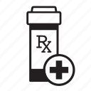 add, bottle, medical, prescription, rx, aid, healthcare