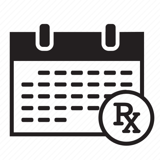 Monthly, prescription, rx, schedule, appointment, calendar, medical icon - Download on Iconfinder