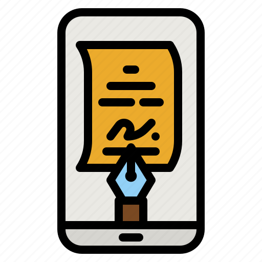 Contract, sign, document, mobile, phone icon - Download on Iconfinder