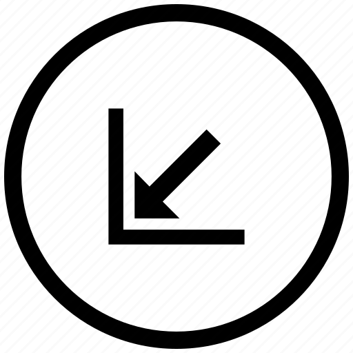 Round, bottom, arrow, corner, left icon - Download on Iconfinder