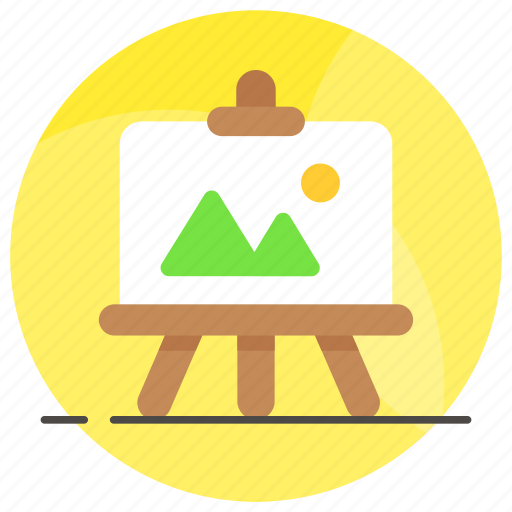 Painting, canvas, hills, mountain, board, sun, art icon - Download on Iconfinder
