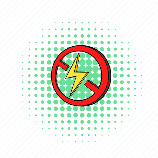 Allowed, comics, flash, lightning, no, power, prohibition icon - Download on Iconfinder