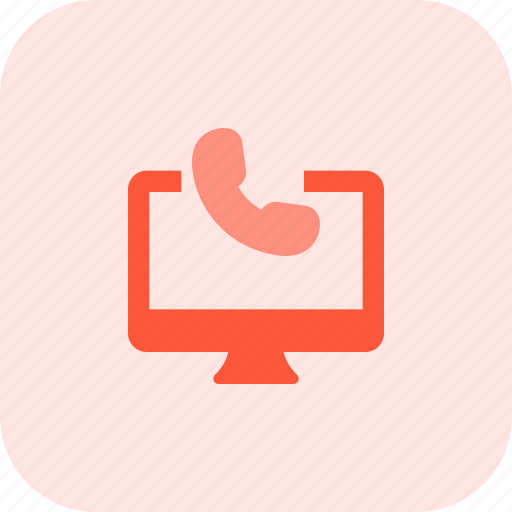 Desktop, telephone, phone, tritone icon - Download on Iconfinder