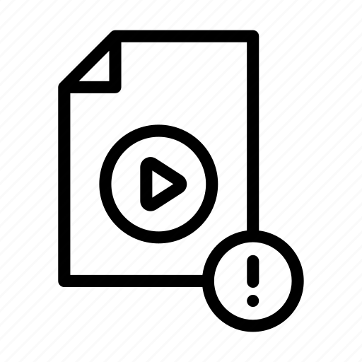 Video, file, media, error, warning icon - Download on Iconfinder
