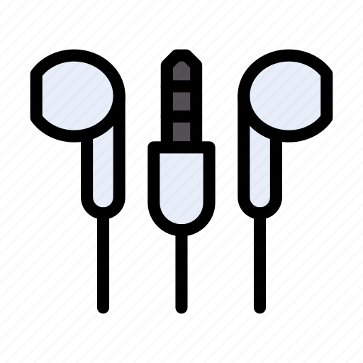 Earphone, audio, cable, music, media icon - Download on Iconfinder