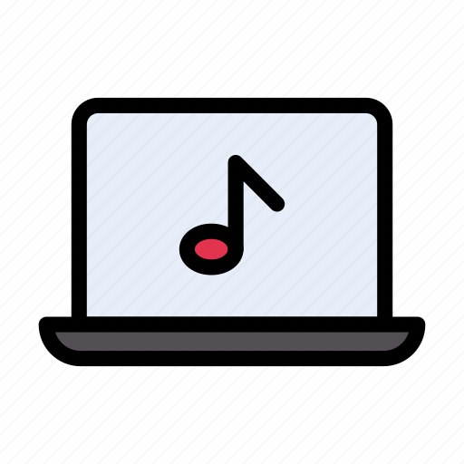 Music, melody, song, laptop, notebook icon - Download on Iconfinder