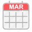 numbers, calendar, dates, ui, month, march, date 