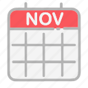 numbers, calendar, dates, month, november, date