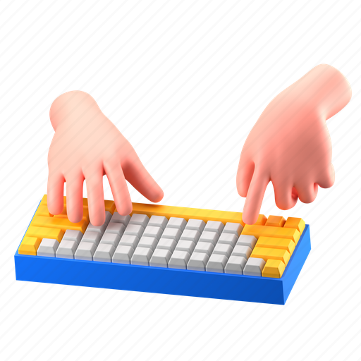 Keyboard, typing, type, write, hardware, device, gadget 3D illustration - Download on Iconfinder