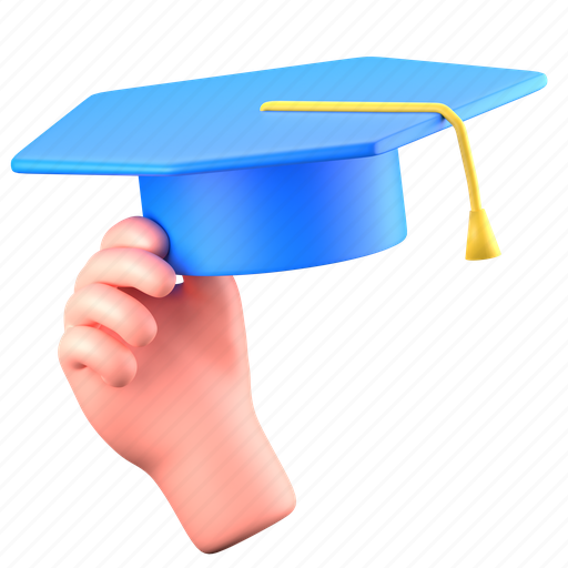 Graduation, graduate, celebration, mortarboard, cap, education, school 3D illustration - Download on Iconfinder