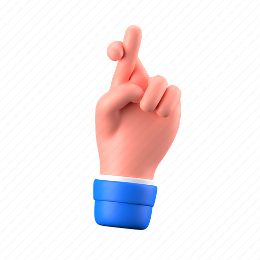 Crossed finger sign, cross, good luck, lie, finger crossed, hand gesture, hand 3D illustration - Download on Iconfinder