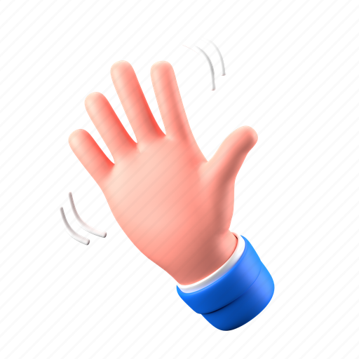 Goodbye sign, greeting, hi, high five, tap, hand gesture, hand 3D illustration - Download on Iconfinder