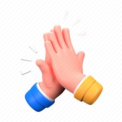 High five, friendship, greeting, team, clap, hand gesture, hand 3D illustration - Download on Iconfinder