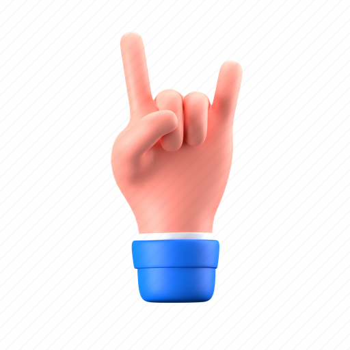 Metal sign, metal, rock, heavy, hand gesture, hand, sign language 3D illustration - Download on Iconfinder