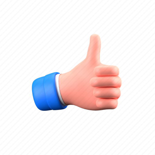 Thumb up, thumbs up, vote, approve, good, hand gesture, hand 3D illustration - Download on Iconfinder