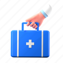 first aid, kit, bag, rescue, emergency, medical, healthcare, hospital, hand gesture 