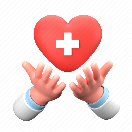 Healthcare, health insurance, medical insurance, heart, protection, medical, hospital 3D illustration - Download on Iconfinder