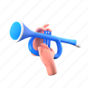 trumpet, fife, brass, playing the trumpet, holding the trumpet, music, instrument, hand gesture, musician